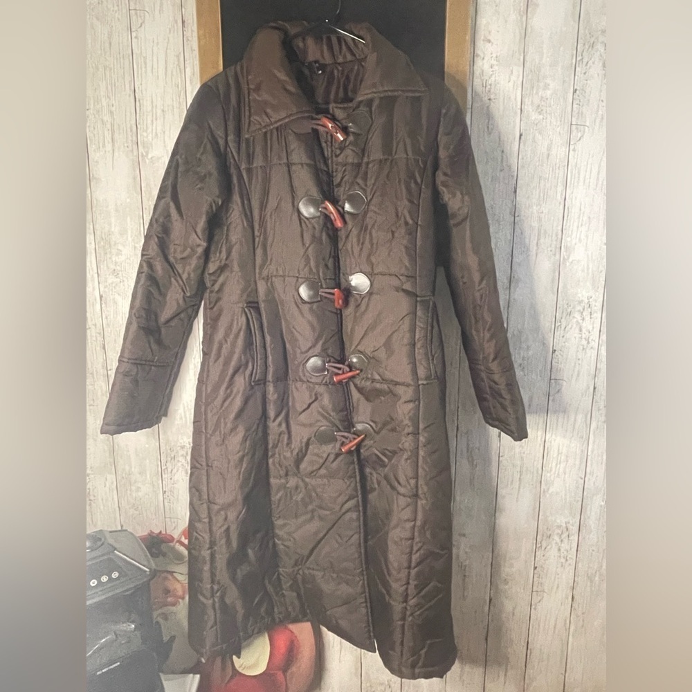 Women’s Dr. K Vintage puffer long brown coat/jacket S/M